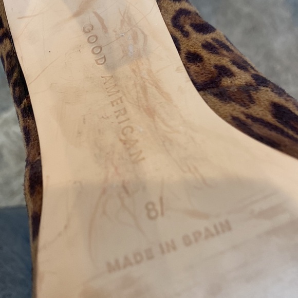 Good American 110mm Icon Faux Suede Leopard Stiletto Ankle Boots Size 8.5 - Picture 12 of 14